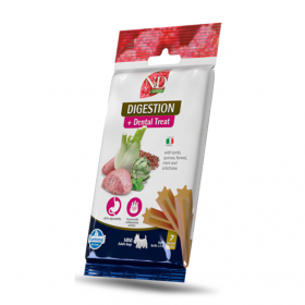 Дентални лакомства за здрав стомах N&D Dog Dental Treat Digestion Adult Medium and Maxi за кучета от средни и едри породи с киноа, агнешко, фенел, мента и артишок 100 гр